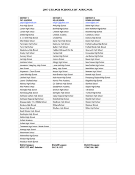 2007 Cfhaob Schools by Assignor