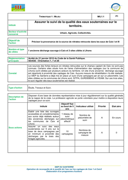 Programme D'actions De Caix