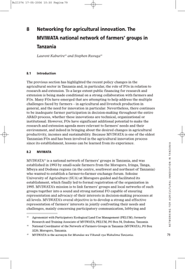 8 Networking for Agricultural Innovation. the MVIWATA National Network of Farmers’ Groups in Tanzania