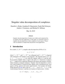 Singular Value Decomposition of Complexes