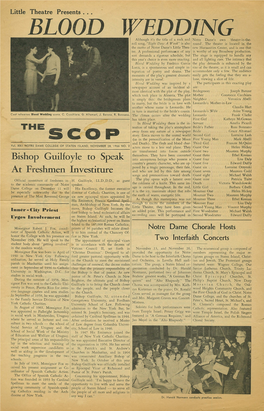 BLOOD WEDDING Although It's the Title of a Rock and Notre Dame's Own 'Theater-In-The­ Roll Song, 