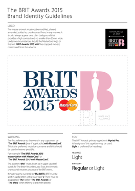 The BRIT Awards 2015 Brand Identity Guidelines