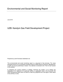 Kandym Gas Field Development Project