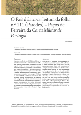 Leitura Da Folha N.º 111 (Paredes) – Paços De Ferreira Da Carta Militar De Portugal