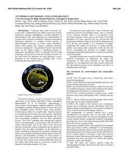 “CYTHEREAN SEP MISSION: VENUS EXPLORATION” a Novel Concept for High Altitude Planetary Atmospheric Exploration