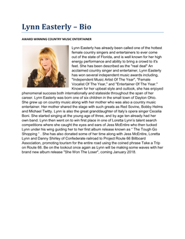 Lynn Easterly – Bio