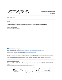 The Effect of an Auditory Stimulus on Change Blindness