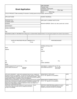 Proposal Form