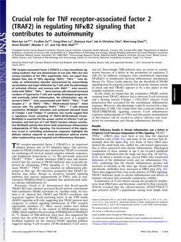 In Regulating Nfκb2 Signaling That Contributes to Autoimmunity