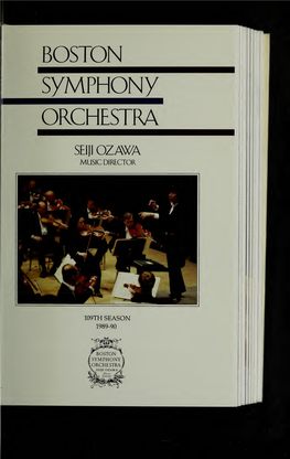 Boston Symphony Orchestra Concert Programs, Season 109, 1989-1990