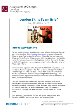 London Skills Team Brief May 2014/Issue No