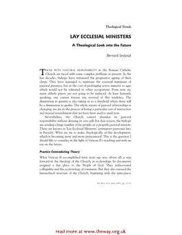 Lay Ecclesial Ministers