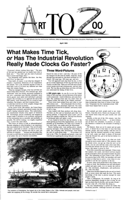 What Makes Time Tick, Or Has the Industrial Revolution Really Made