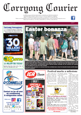 Easter Bonanza Email: Info@Corryongnews.Net.Au