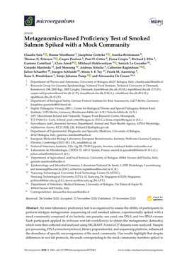 Metagenomics-Based Proficiency Test of Smoked Salmon Spiked with A