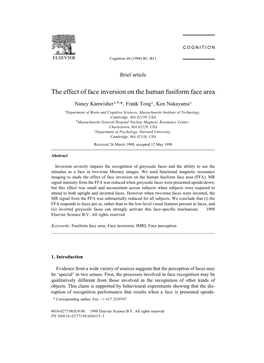 The Effect of Face Inversion on the Human Fusiform Face Area