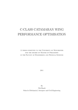 C-Class Catamaran Wing Performance Optimisation