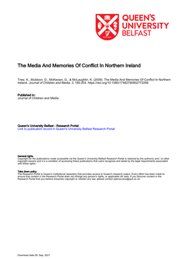 The Media and Memories of Conflict in Northern Ireland