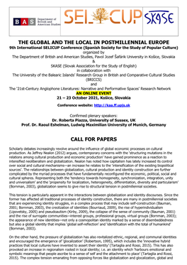 The Global and the Local in Postmillennial Europe Call for Papers