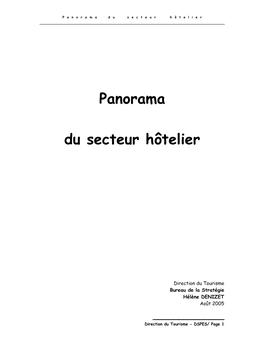 Panorama Du Secteur Hôtelier