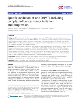 Specific Inhibition of One DNMT1-Including Complex