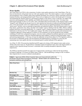 Ch. 5 Affected Environment Biological Water