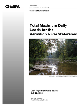 Total Maximum Daily Loads for the Vermilion River Watershed