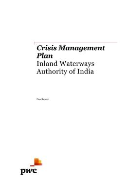 Crisis Management Plan Inland Waterways Authority of India