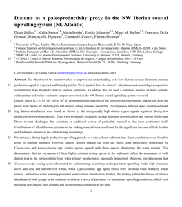 Diatoms As a Paleoproductivity Proxy in the NW Iberian Coastal Upwelling