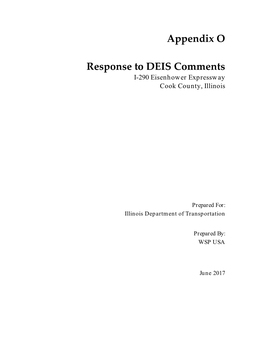 Appendix O Response to DEIS Comments