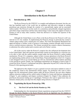 Chapter 5 Introduction to the Kyoto Protocol