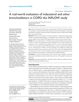 A Real-World Evaluation of Indacaterol and Other Bronchodilators in COPD: the INFLOW Study