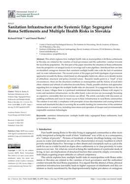 Sanitation Infrastructure at the Systemic Edge: Segregated Roma Settlements and Multiple Health Risks in Slovakia