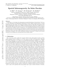 Spatial Inhomogeneity in Solar Faculae