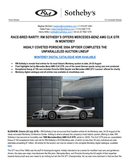 Rm Sotheby's Offers Mercedes-Benz Amg Clk Gtr