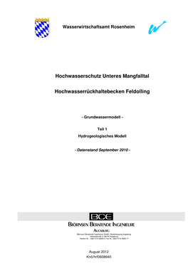 Hochwasserschutz Unteres Mangfalltal Hochwasserrückhaltebecken Feldolling