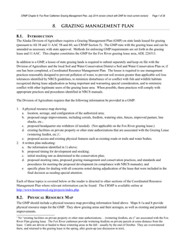 Chapter 8-10 Grazing Management Plan