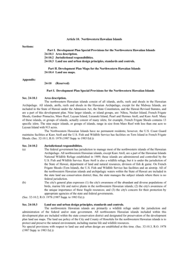 Article 10. Northwestern Hawaiian Islands Sections