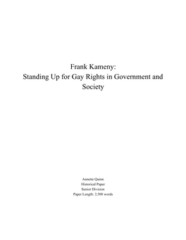 Frank Kameny: Standing up for Gay Rights in Government and Society