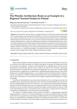 The Wooden Architecture Route As an Example of a Regional Tourism Product in Poland