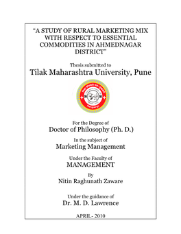 Tilak Maharashtra University, Pune