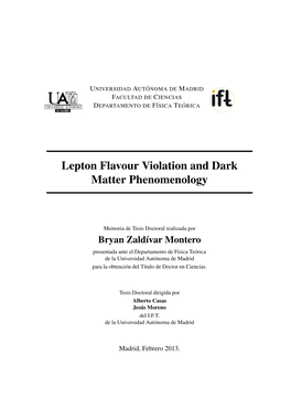 Lepton Flavour Violation and Dark Matter Phenomenology