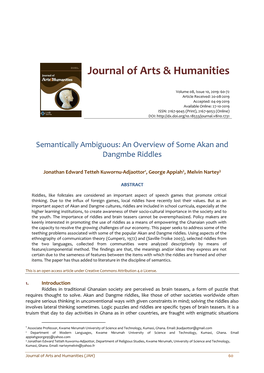 Journal of Arts & Humanities