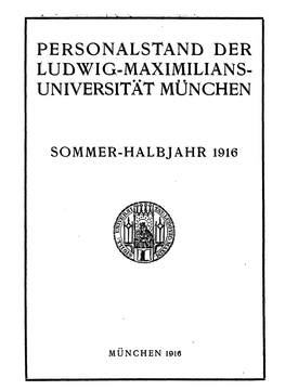 Personalstand Der Ludwig-Maximilians-Universität München