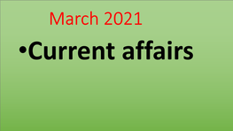 March Current Affairs