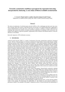 Towards a Constructive Multilayer Perceptron for Regression Task Using Non-Parametric Clustering