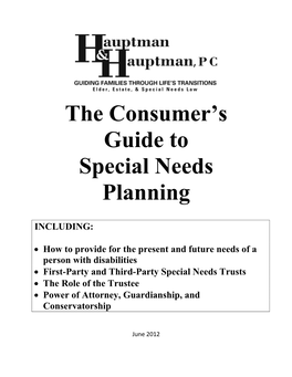 The Consumer's Guide to Special Needs Planning