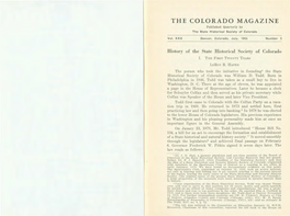 THE COLORADO MAGAZINE Published Quarterly by the State Historical Society of Colorado