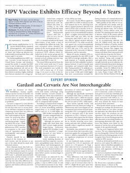 Gardasil and Cervarix Are Not Interchangeable