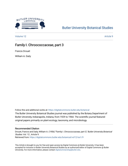 Family I. Chroococcaceae, Part 3